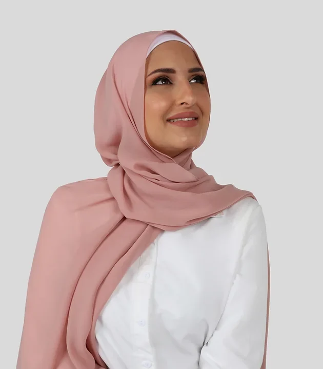 Premium Chiffon Hijab - Peachy Pink